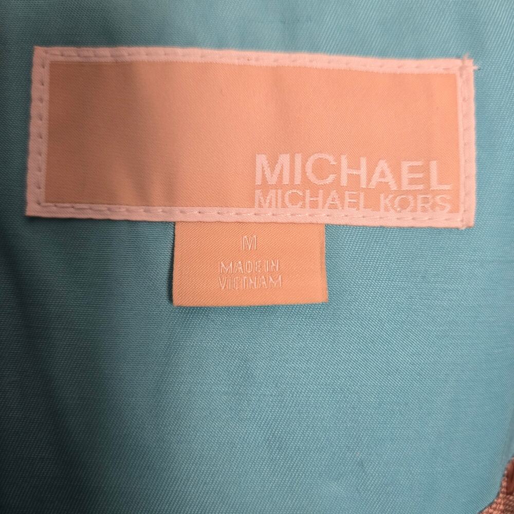 Women's Michael Kors Trench Coat Raincoat Turquoise Medium - Picture 4 of 16